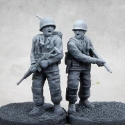 US Airborne George Lutz & 1st Lt. Harry F. Welsh